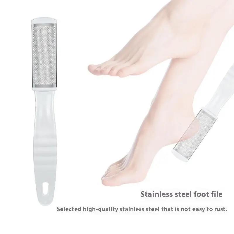 {MX} Raspador de pies profesional de acero inoxidable, elimina callos de piel muerta, raspador de pedicura portátil, herramientas exfoliantes para el cuidado de los pies