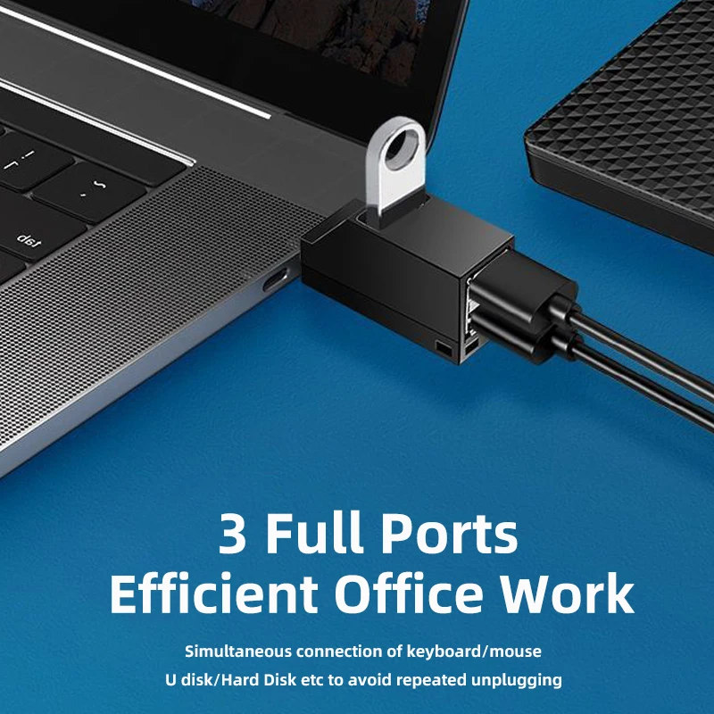 USB 3.0 HUB Adapter Type C High Speed Cable Splitter Portable Multi Ports Power Adapter Extender for Laptop PC Disk Card Reader