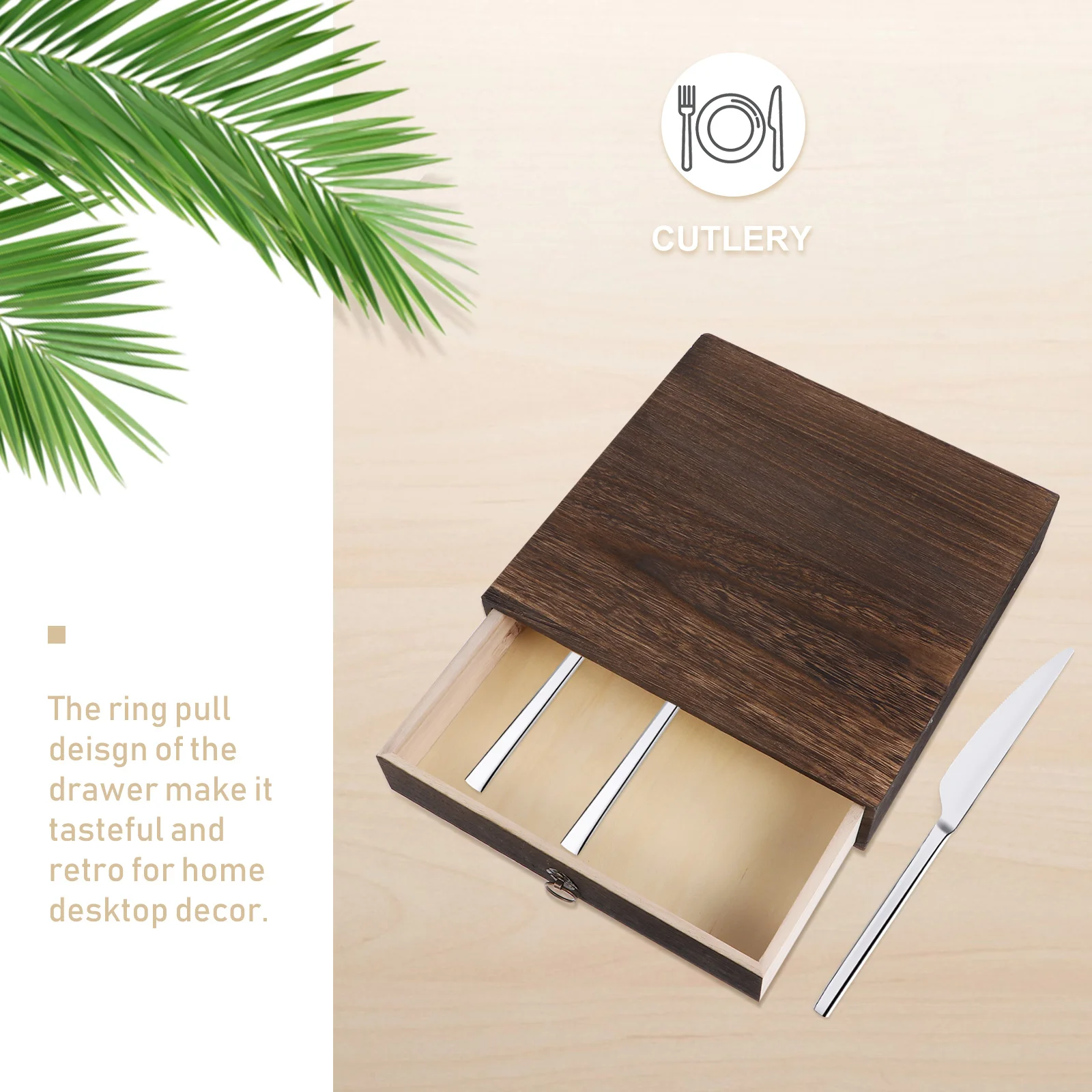 

1Pcs Real Wood Drawer Type Desk Box Retro Desktop Organizer for Office Study Room Wooden Table Storage Solution