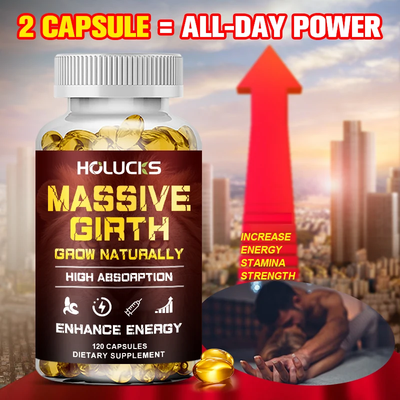 Massive Girth Capsules for Men - High-Efficiency Formula, Men's Vitality Enhancer, Increase Size and Stamina, Boost Strength