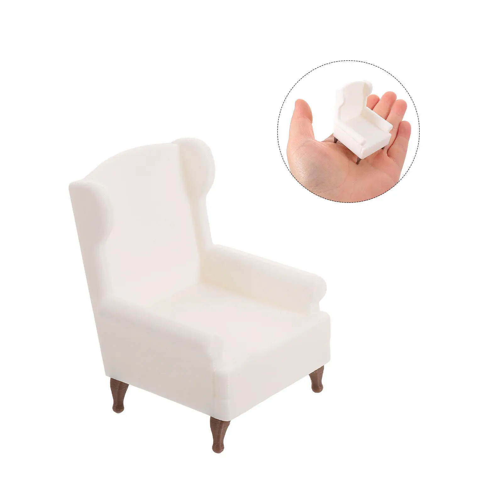 

Miniature White Sofa Dollhouse 1:12 Scale Realistic Texture Plastic Mini Couch for Living Room Decor Tiny Furniture Miniature