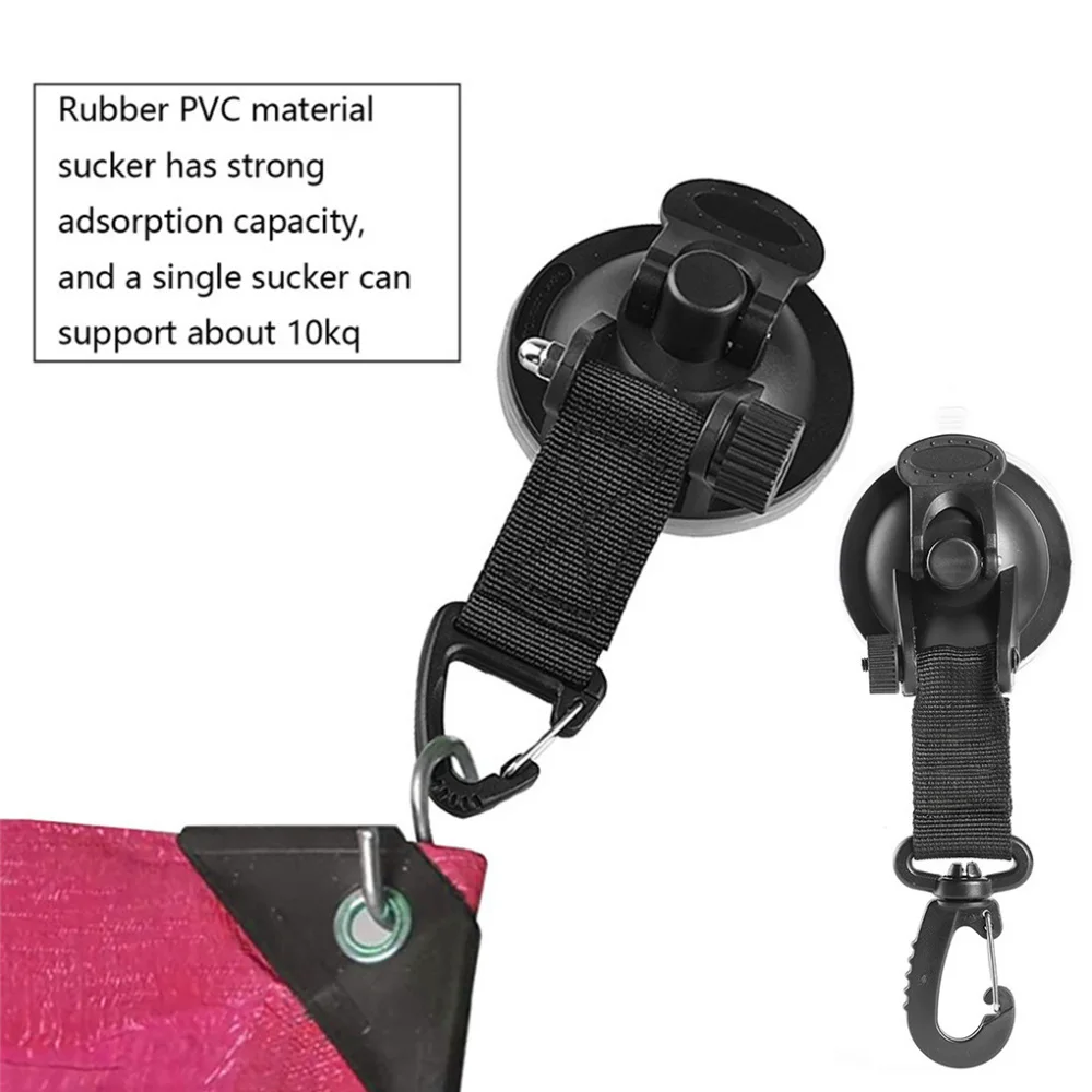 4 Stück starke Auto-Saugnapf-Anker, Outdoor-Zelte-Befestigungshaken, robuste Spannvorrichtung für Camping, Markisen, Planen, Karabiner-Zubehör – Detail 11