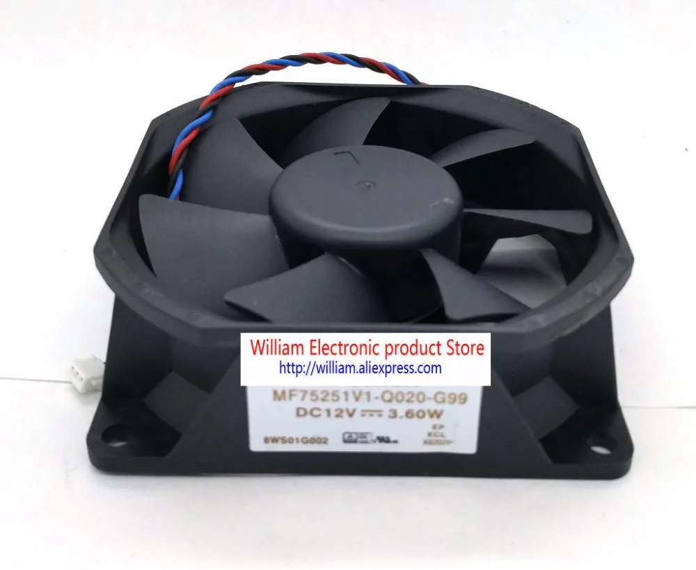 

New Original MF75251V1-Q020-G99 DC12V 3.60W 75*75*25MM 3 Lines Projector Cooling Fan