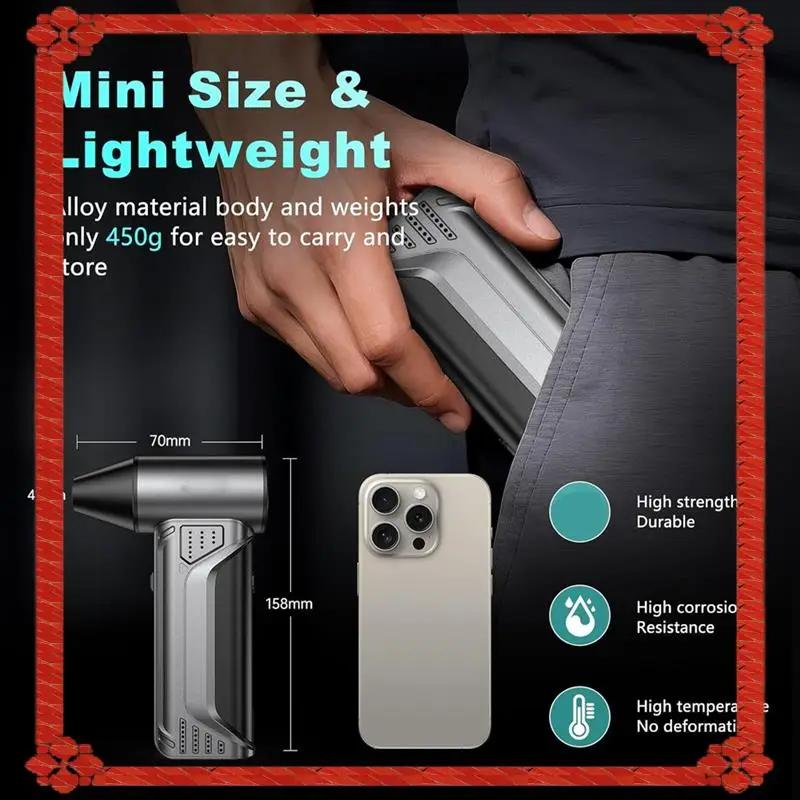 24-Hour Delivery Rechargeable Compressed Air Duster 180000RPM, 3 Gears Adjustable, 10000Mah Battery For Keyboard/PC/Car/Outdoor