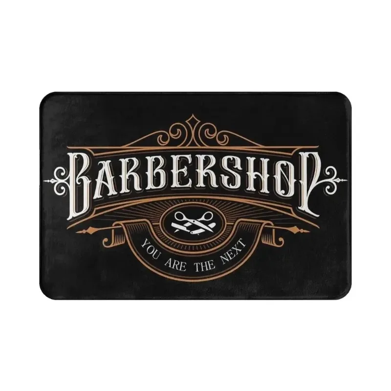 Barber Pole Winged Logo Professional Washable Durable Welcome Doormat Salon Doorstep Porch Indoor Floor Carpet Rug Soft Decor