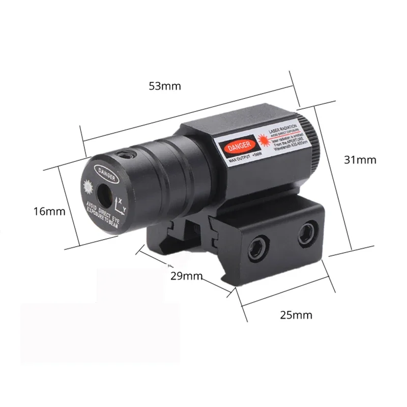 Mini Tactische Red Dot Laser Sight voor Geweer Pistool Schieten Jachtgeweer met 650nm Verstelbare 11/20mm Sight & Accessoires