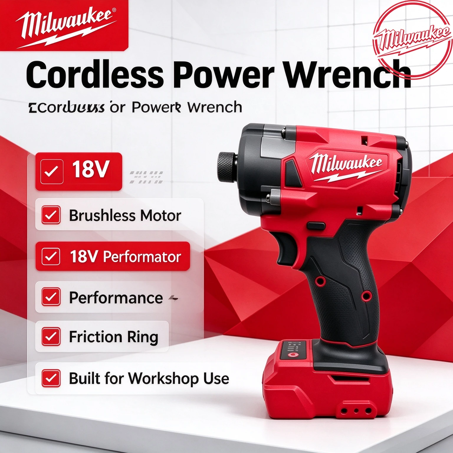 Original Milwaukee M18 1/4 Inch Hex Impact Driver 18V Cordless Brushless Motor Compact Electric Screwdriver for Fastening Works