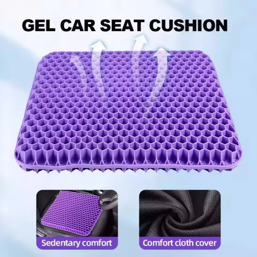 Gel Seat Cushion Summer Breathable Honeycomb Design For Pressure Relief Back Tailbone Pain for Home Office Wheelchair Chair Cars