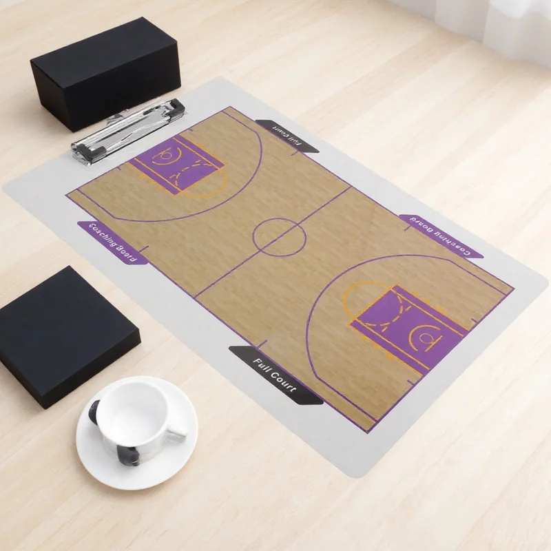 1 conjunto 1 conjunto placa de treinamento de basquete dupla face prancheta apagável a seco treinador de estratégia de 2 lados para jogador de quadra
