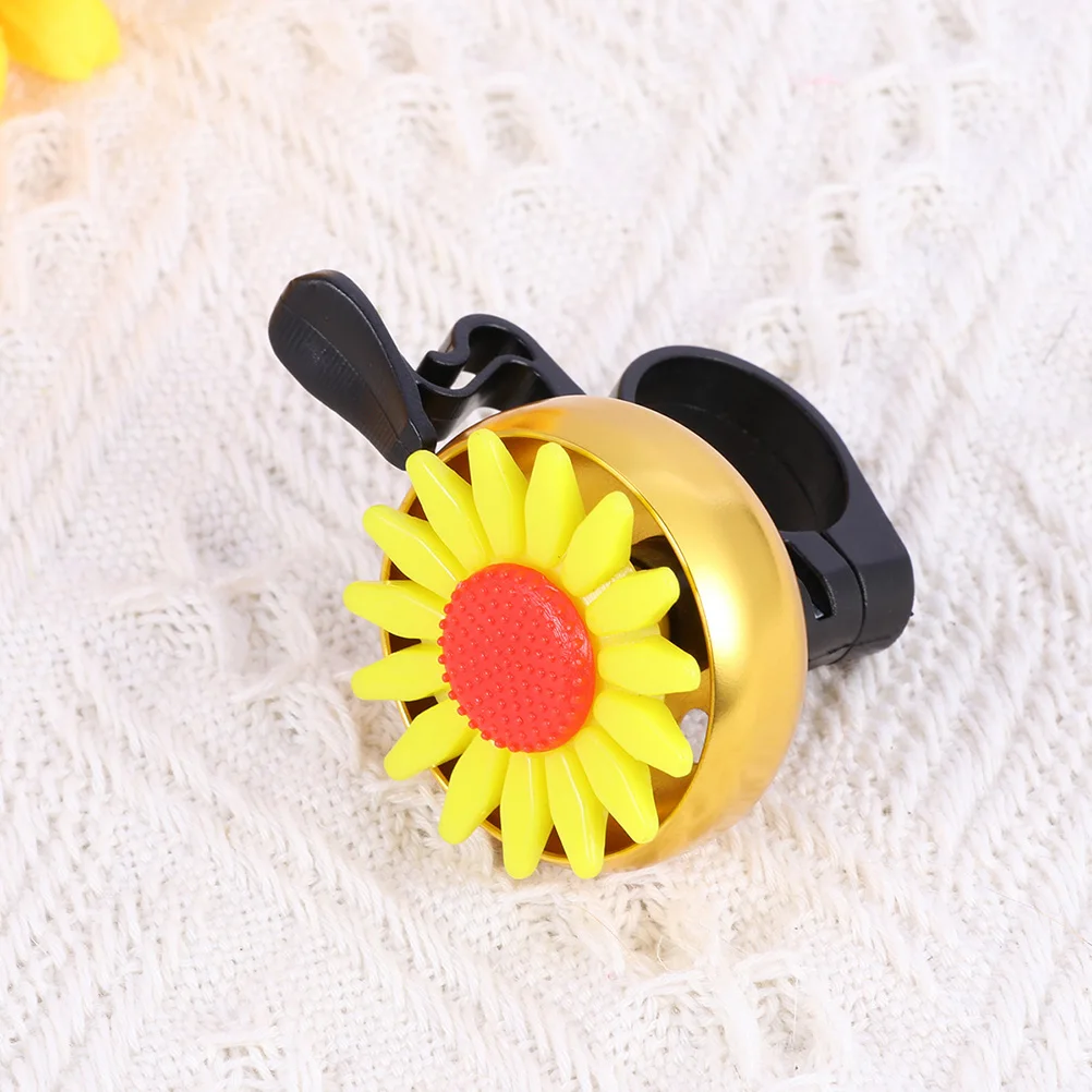 

Sunflower Shaped Bike Bell Mini Tassels Kids Scooter Cycling Toddler Lightweight Easy Install H Ring Ringer Horn Bike