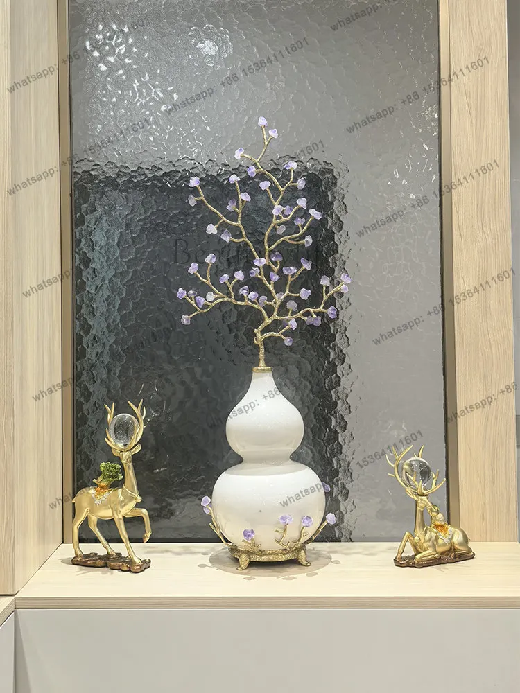 Ziqi Donglai amethyst lucky gourd ornament living room entrance TV cabinet decoration