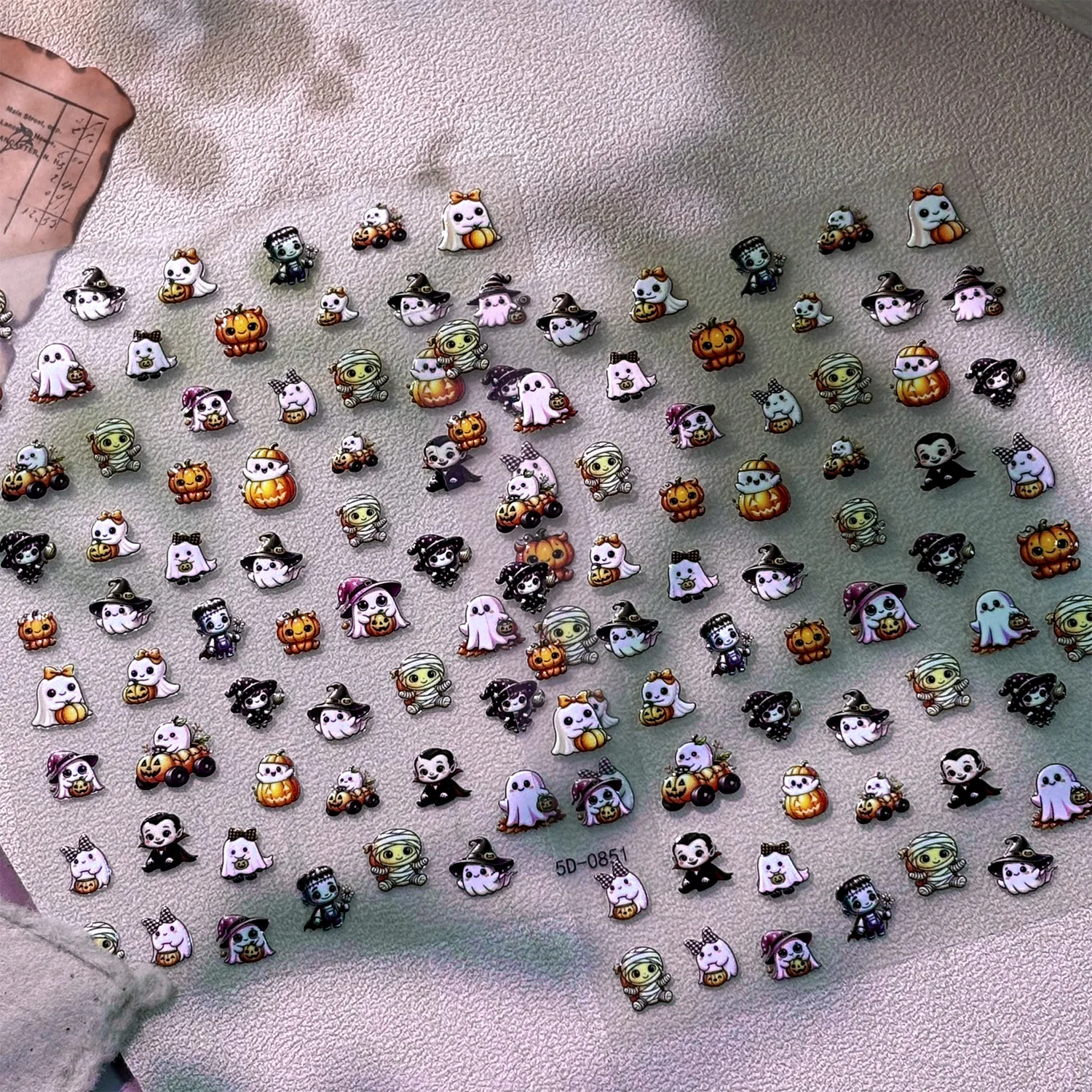1枚入りのかわいいハロウィンネイルアートステッカー 5Dカー - Nail Art Vampire のレビューと価格