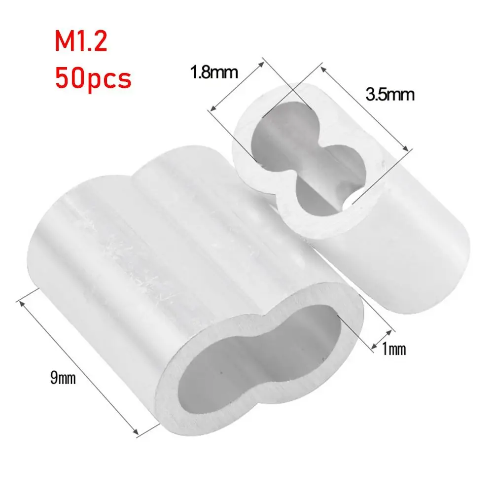 10-50 unidades de clips de fijación duraderos M1 a M12, de doble orificio, para cables, ferrules de aluminio y cuerdas de acero