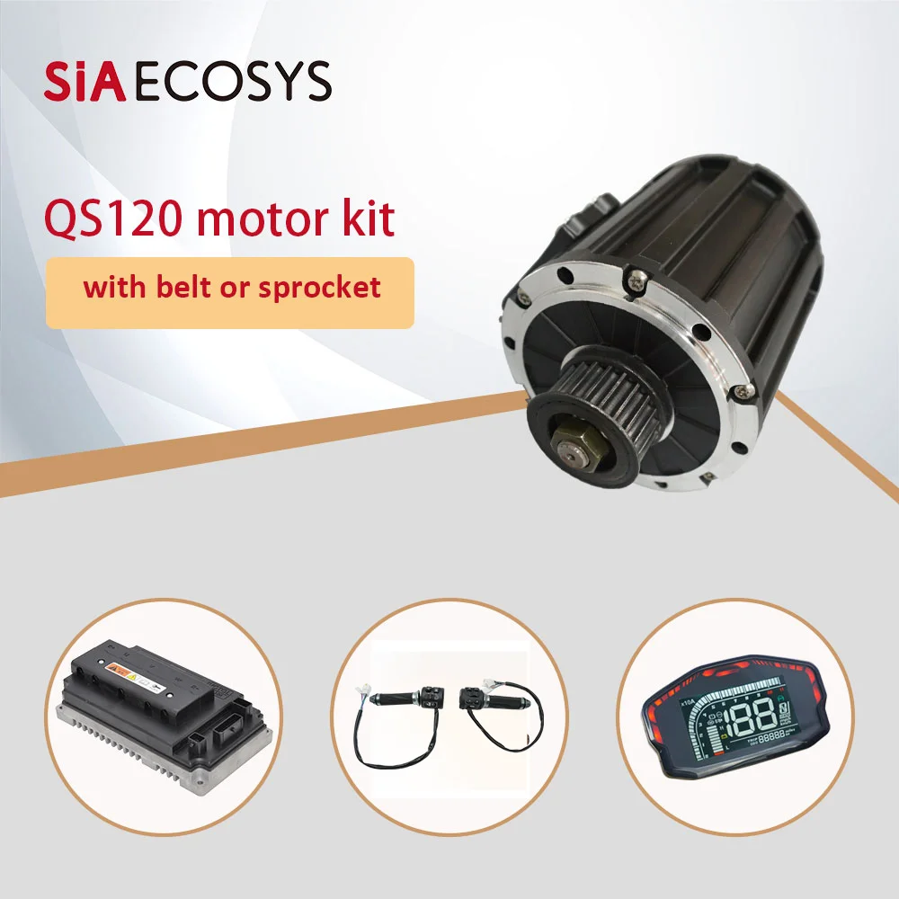 

QS MOTOR 120 2000W Mid drive motor kits with sprocket 428 and EM100SP V5.0 controller for electric motorbike with DKD and Z6