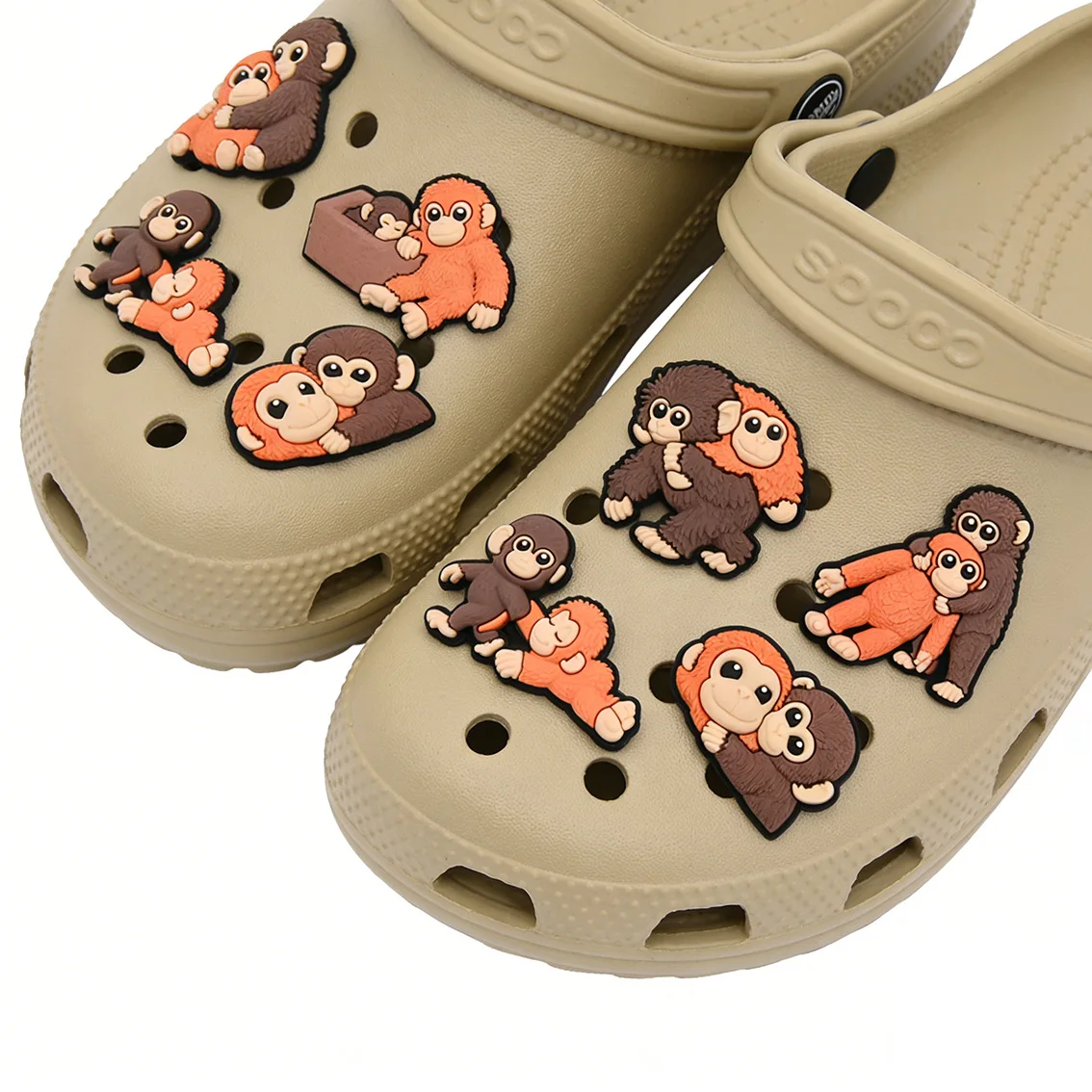 ProtectPunch Monkey Shoe Charms Colorful PVC Clog Buckle Decorations DIY Craft Supplies Party Favors Kids Gifts