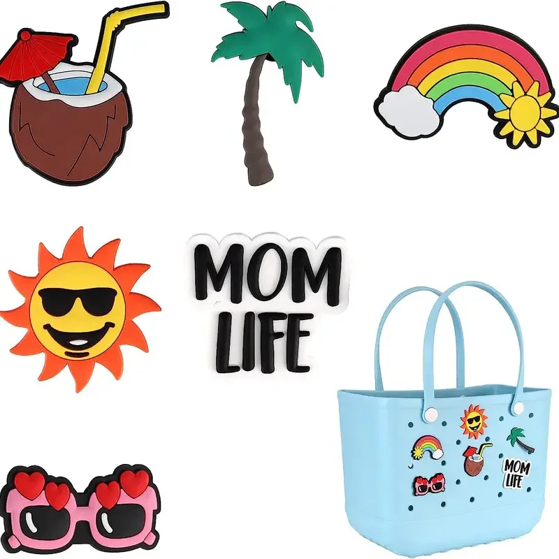 Beach Bag Pendant Hanging Beach Bag Accessories DIY Handmade Cartoon Decoration Sunglasses Rainbow Summer Pendant
