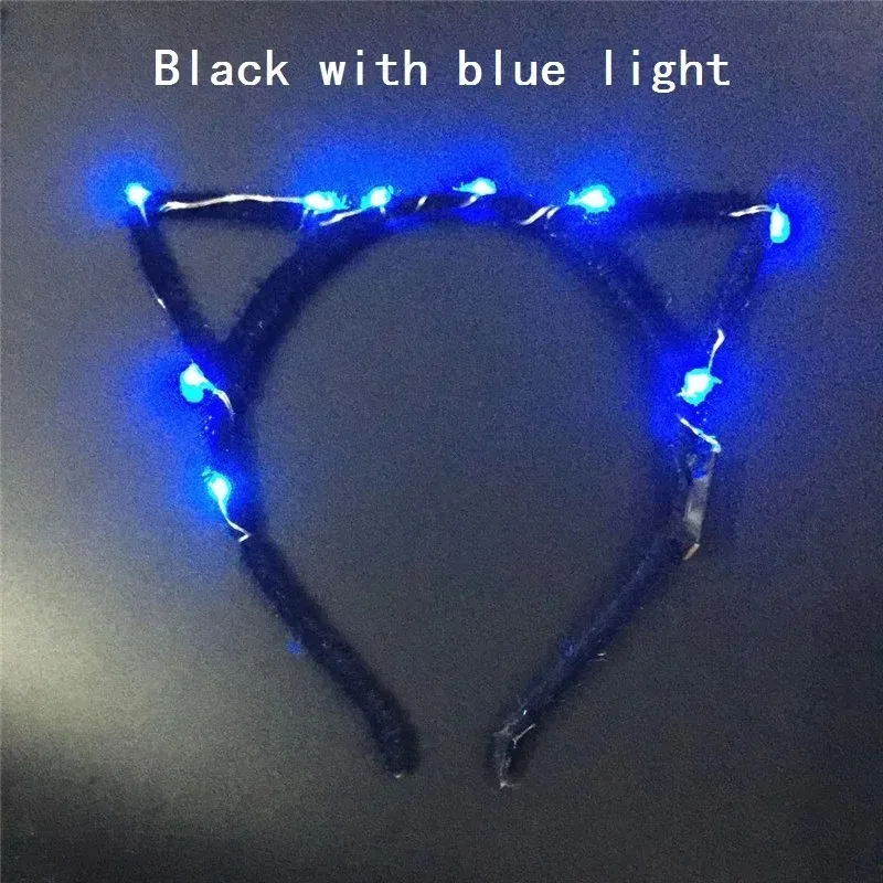 Festive Led Ear Cat Shaped LED Headbands Light Up Flashing Headwear Glow Party Supplies Wedding Birthday Cosplay Halloween - view 6