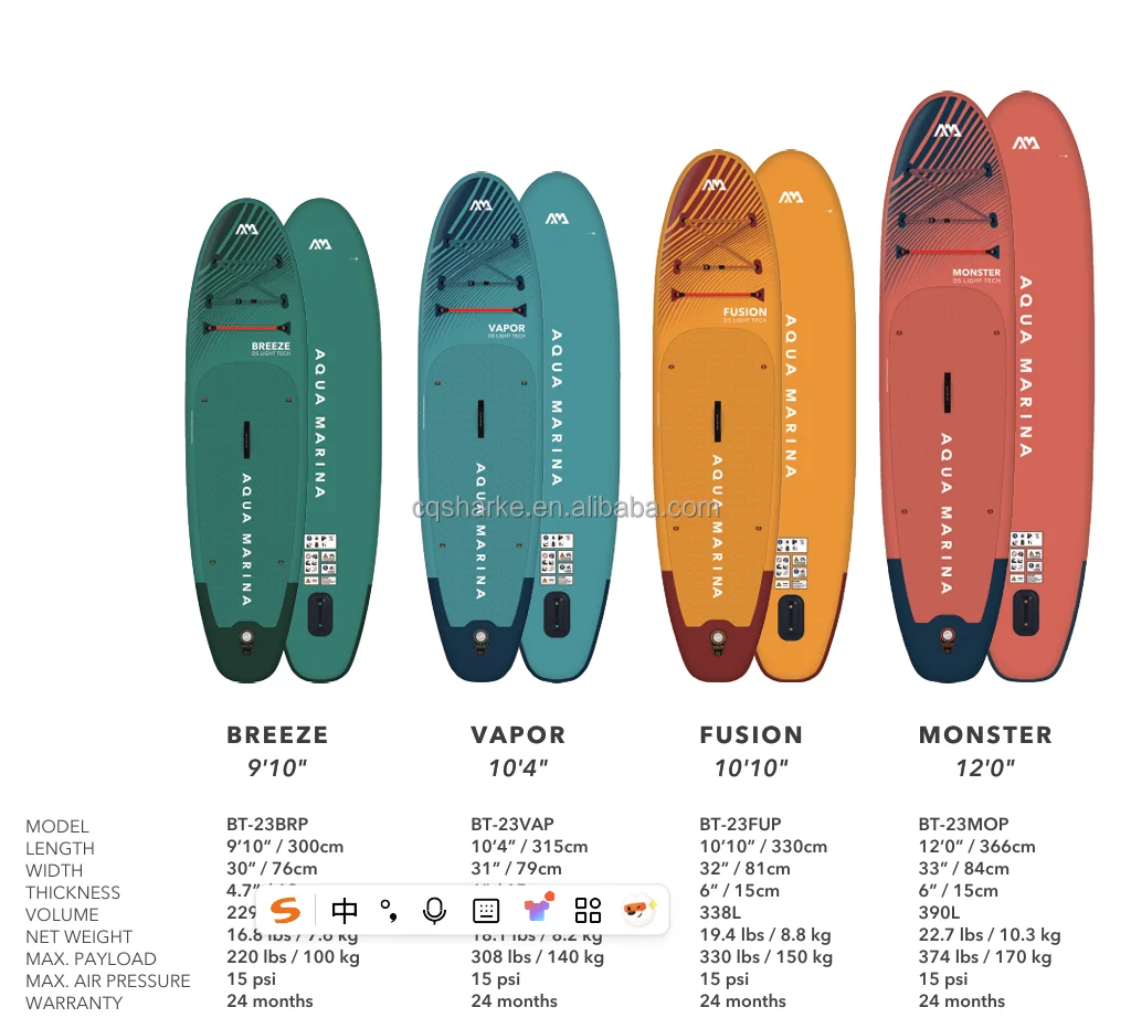 Inflatable SUP Board, All-Around Touring Paddleboard, Drop Stitch PVC with EVA Pad, with Full Kit, for Lake Ocean Water Sports