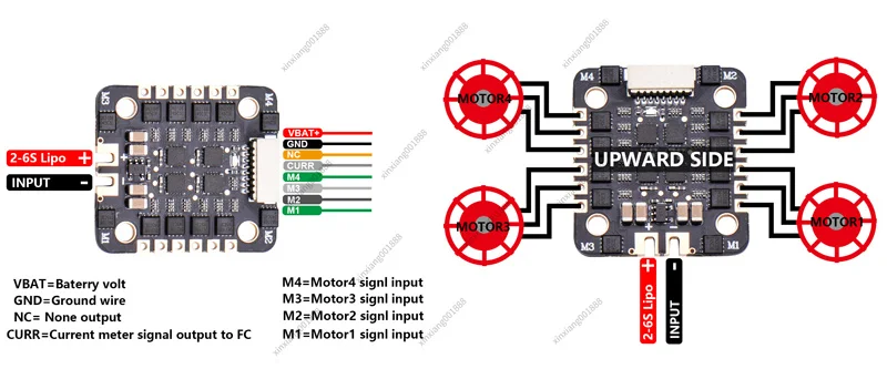 For EM40A 40A 4IN1 ESC 20×20 Built-in Current Sensor DShot600 Micro FPV Drone Parts
