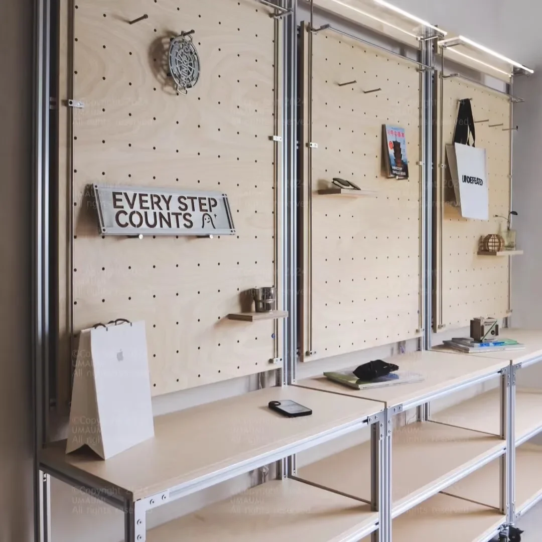 Medieval Birch Ocean Panel Aluminum Profile Shelf Floor-to-ceiling Storage Cabinet Locker Display Cabinet Drawer Cabinet