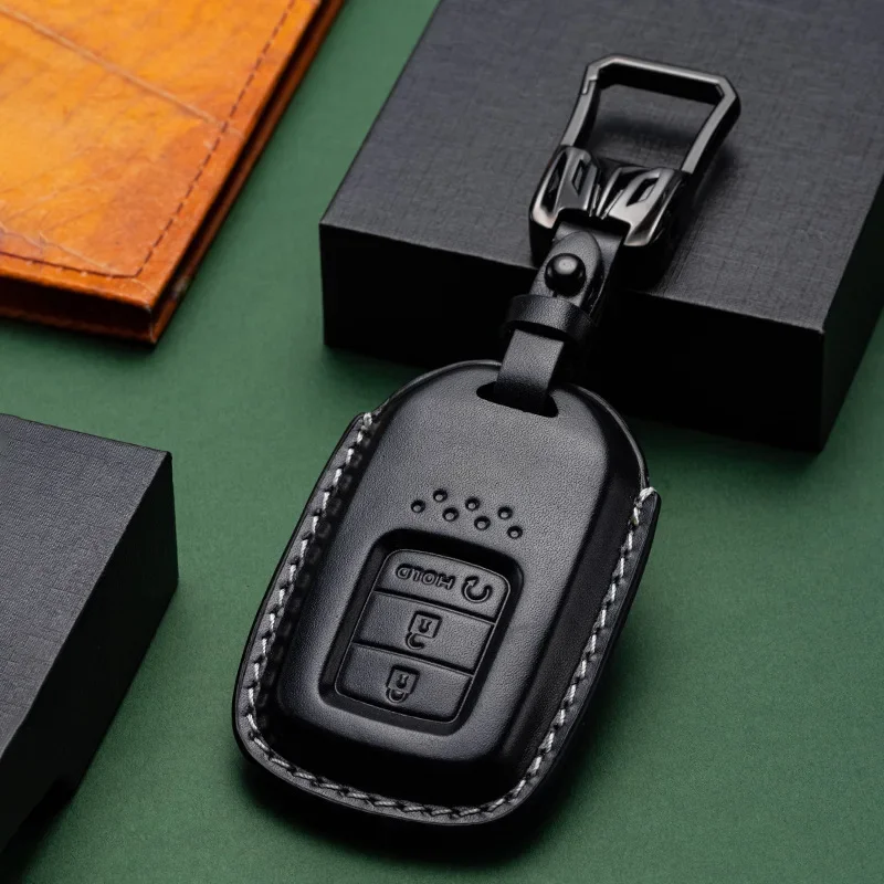 Key fob cover case car leather keyring protector for Honda Civic 11th CRV CR-V fit HR-V HRV city Odyssey XR-v accord pilot shell