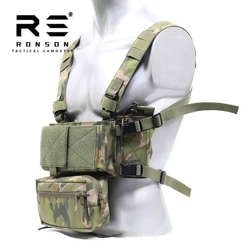Gilet táctico con placa de pecho desmontable, airsoft MOLLE - imagen 2