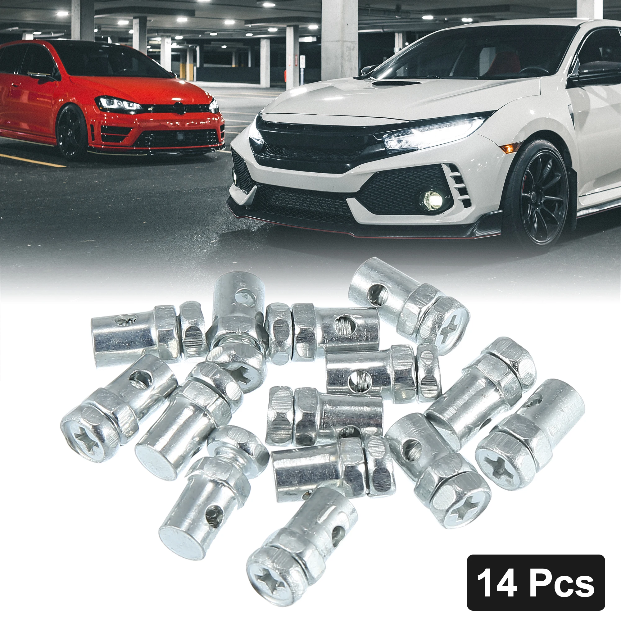 X Autohaux 14pcs 4mm Thread Dia Universal Brake Line Cable Wire Screws Fastener For Motorcycle