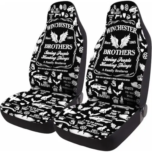 

Комплект из 2 чехлов для автомобильных сидений с принтом из сериалов ужасов – Дышащие чехлы на передние сиденья для внедорожников, грузовиков, седанов – Автоаксессуары с кинотематикой