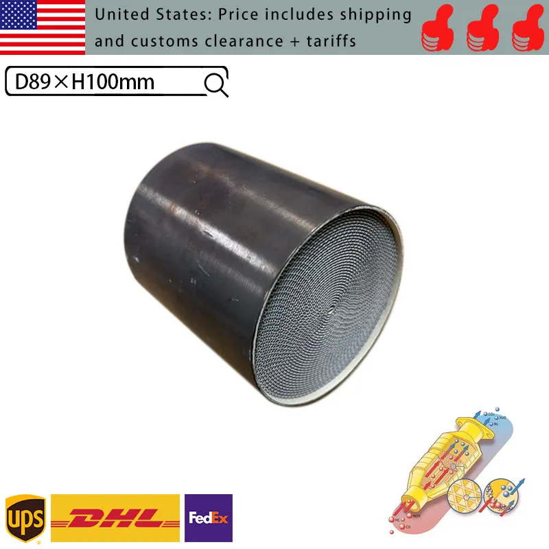 

Euro 5 Automotive Catalytic Converter 89x100mm Metal Substrate High Flow 300 400 500 CPSI For Petrol Vehicles