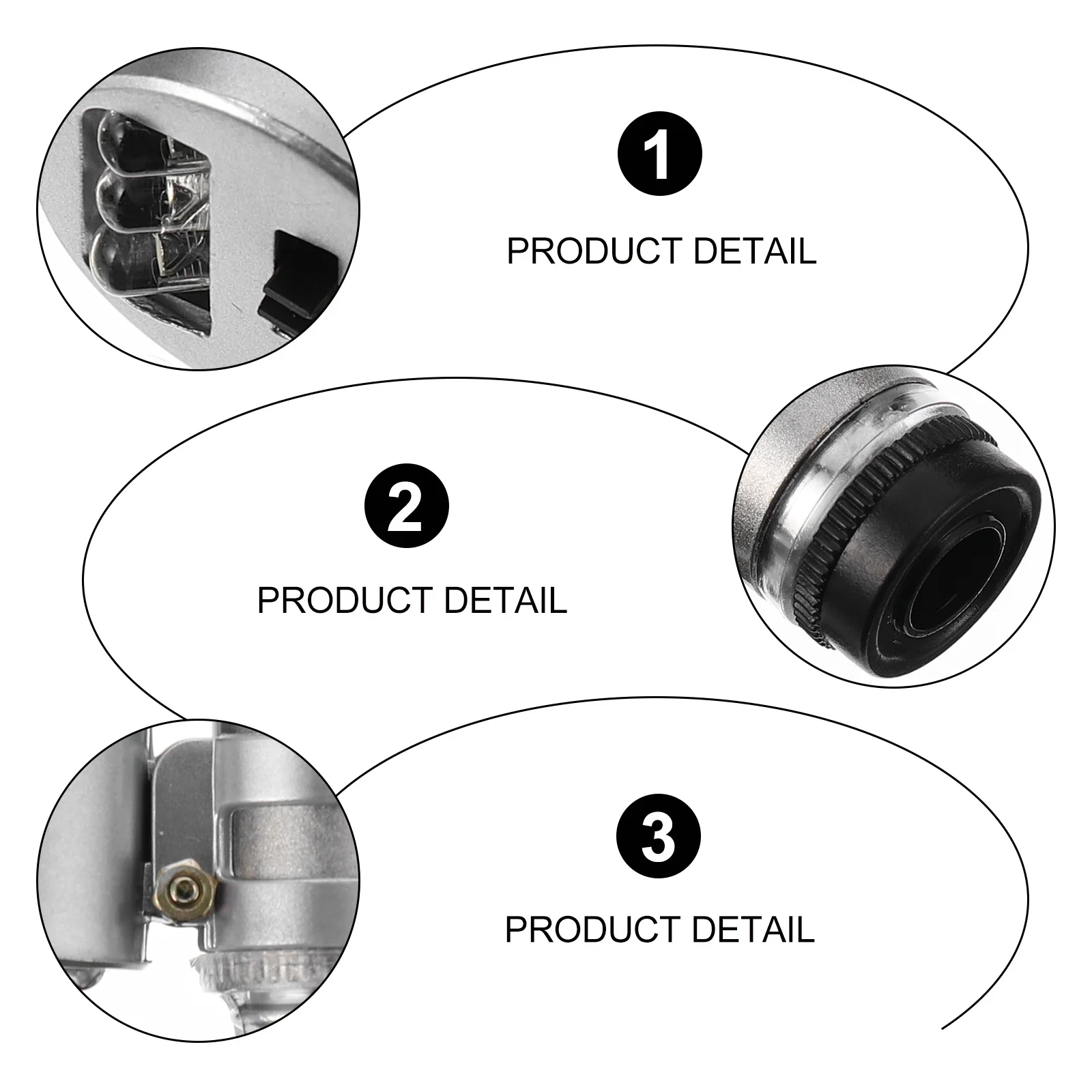 

1pc 60X Mini Microscope Portable Jewelry Magnifier With Led Light For Currency Detecting Banknote Device High Definition Loupe