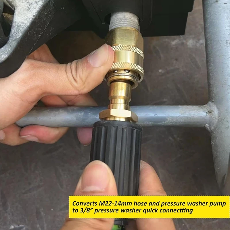 M22-15MM High-pressure Water Gun Quick Connector Car Washing Machine Water Pipe Cleaning Machine Copper Conversion Connector