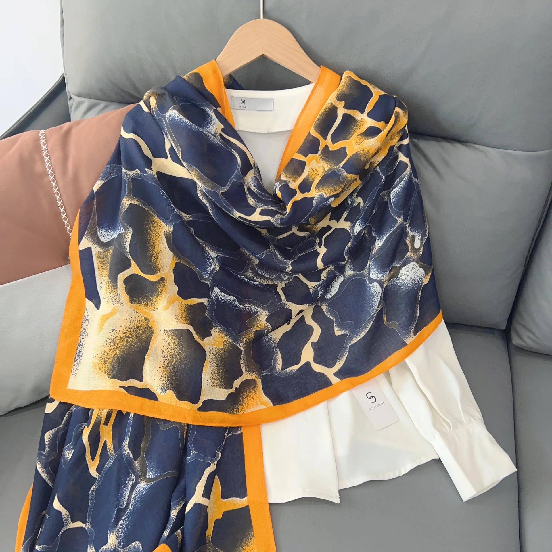 2023 New Autumn Stone Grain Print Scarf Shawls Long Fashion Scarves Hijab Wrap 4 Color Free Shipping