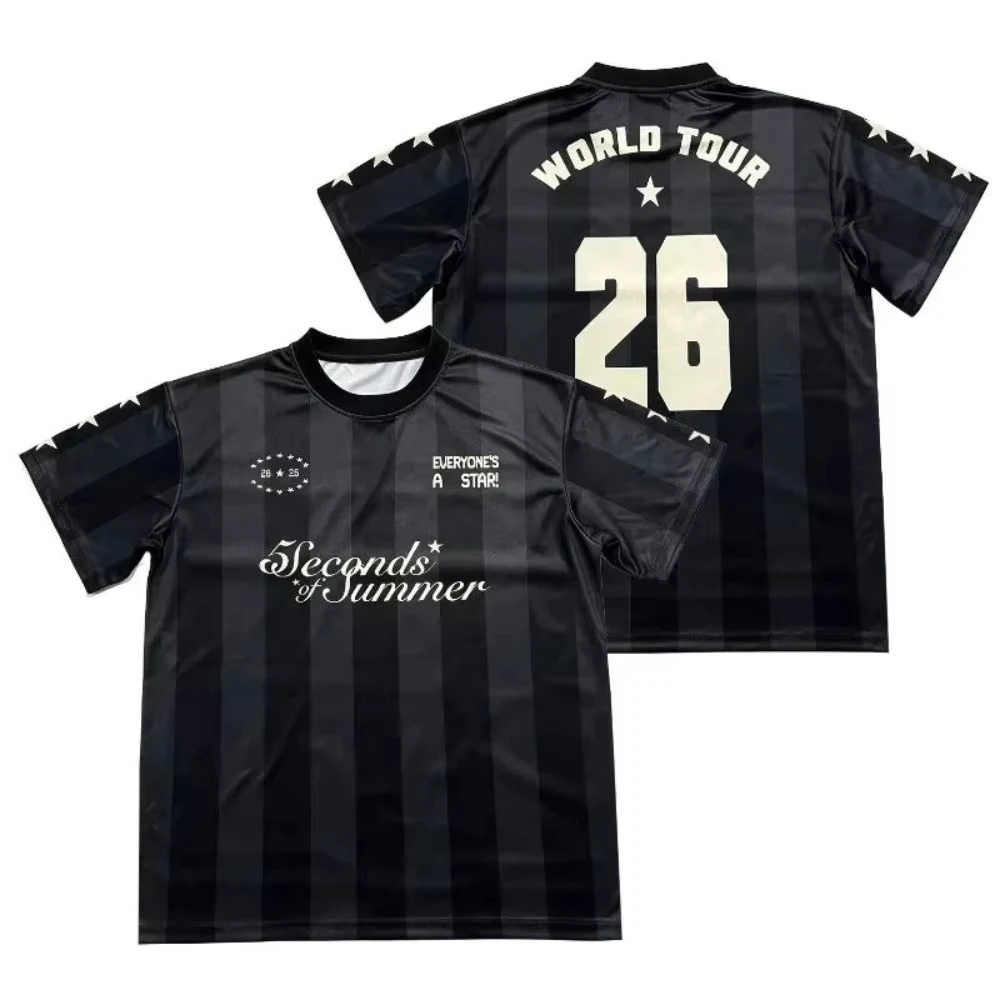 2026 Sommer Damen 5 Seconds Of Summer World Tour Rundhals-Jersey Atmungsaktives Lässiges Retro-Konzert-Sport-T-Shirt für Damen und Herren – Detail 4