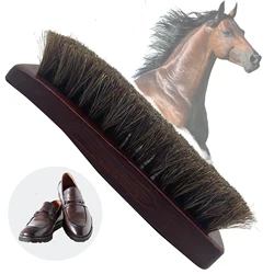 1PC premium horsehair shoe brush is suitable for polishing and cleaning leather products effectively removing dirt and debris