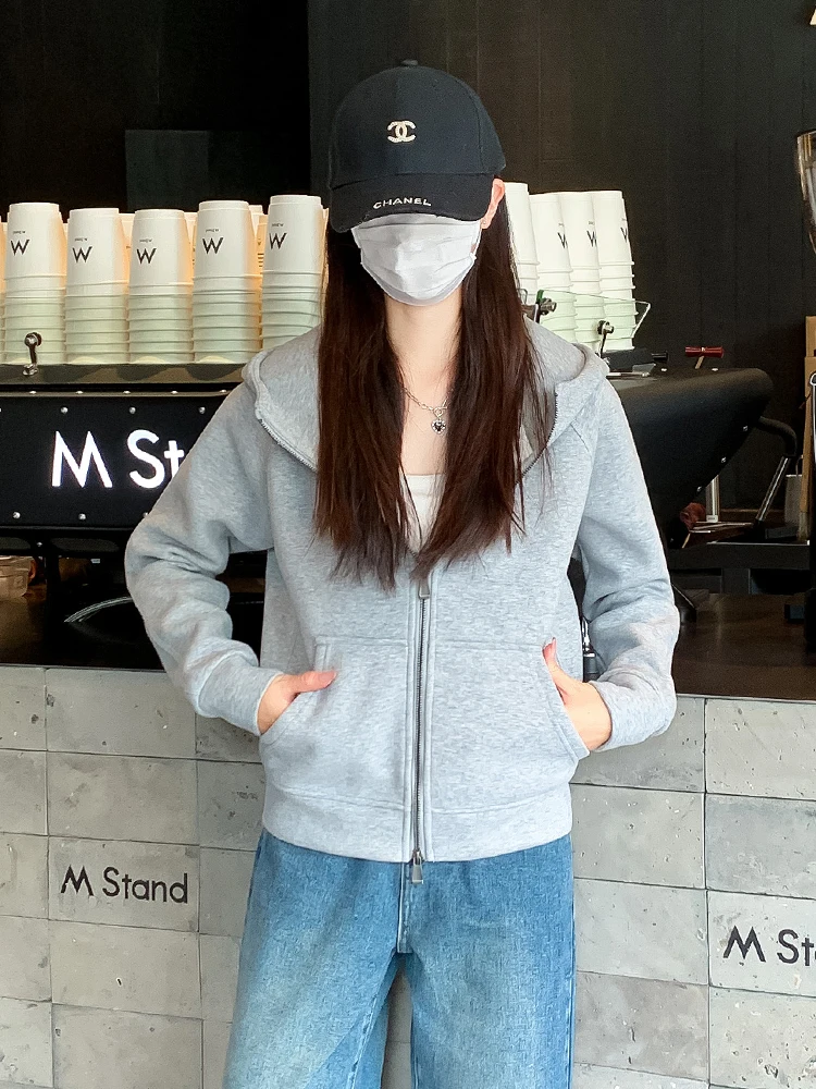 

Весенне-осенняя новая женская толстовка с капюшоном для похудения, кардиган с капюшоном