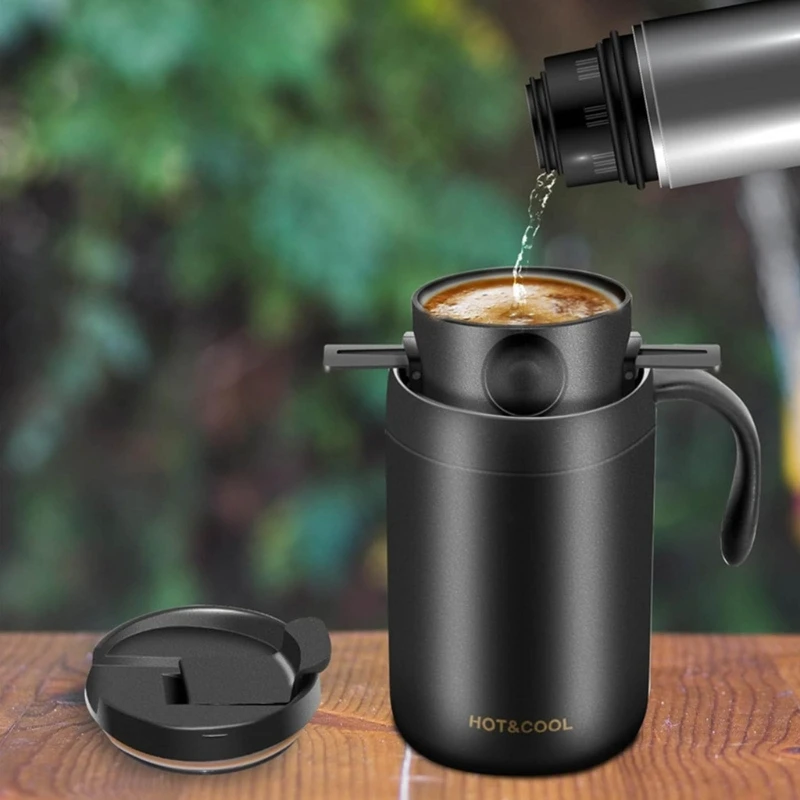 

Dense Camping Coffee Set Untarnished Insulated Travel Cup Collapsing Coffee Filter Plan 87HA