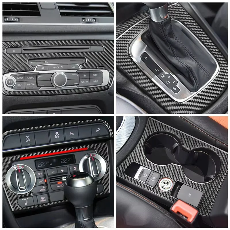 Carbon Fiber Car Inner Stickers Car Interior Modification Decorative Cover Trim Strips For Audi Q3 2013-2018 Car Accessories