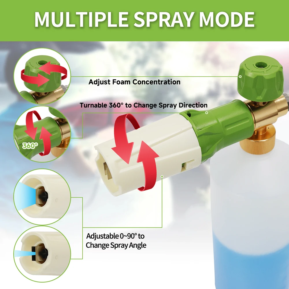 Aluminum Foam gun Lance Foam cannon Car Wash Foam Maker for Karcher Bosch Elitech Parkside Michelin AR Nilfisk Pressure Washer view 2