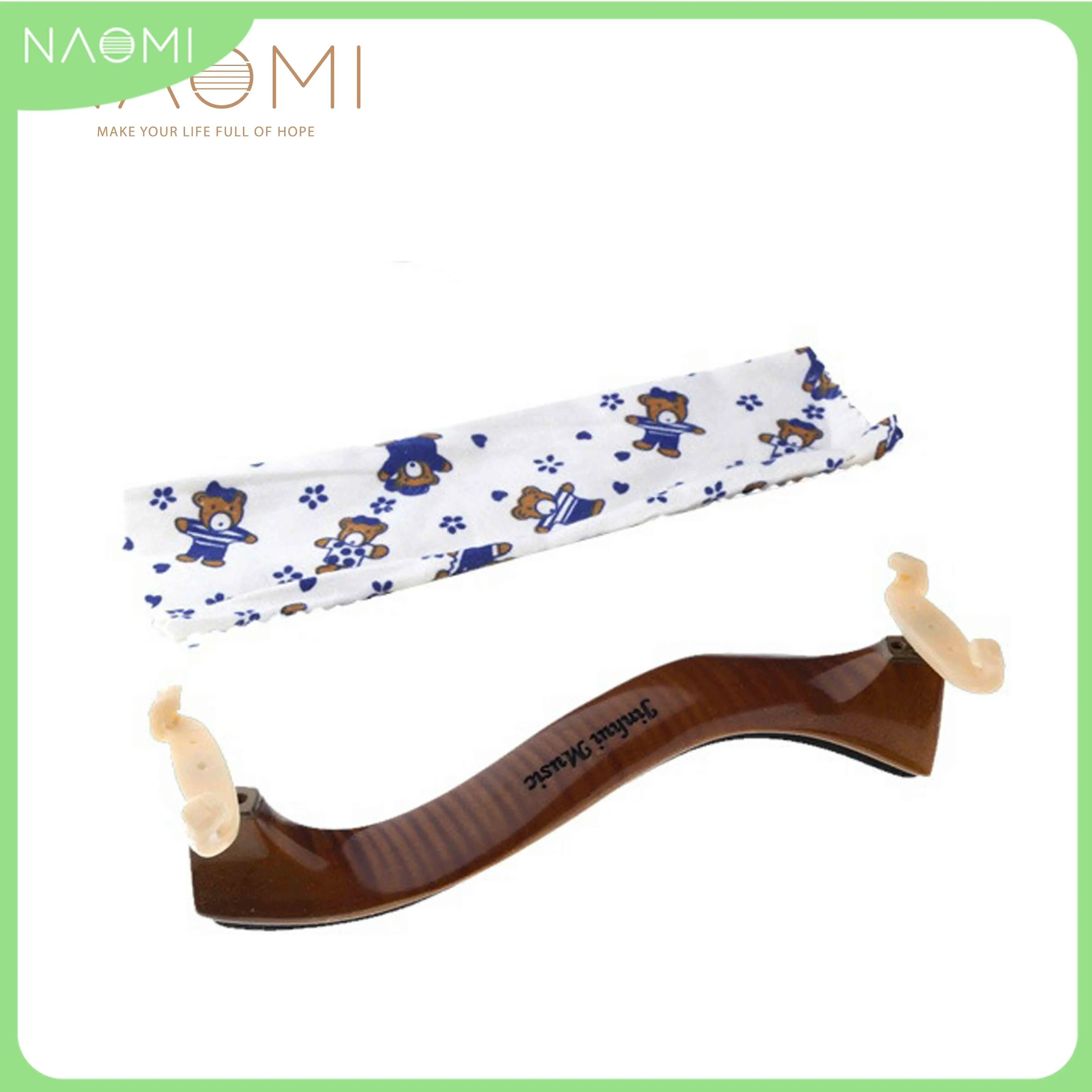 NAOMI Violin Shoulder Rest for 4/4 3/4 1/2 1/4 1/8 Violin Flamed Maple Wood  Accessories New