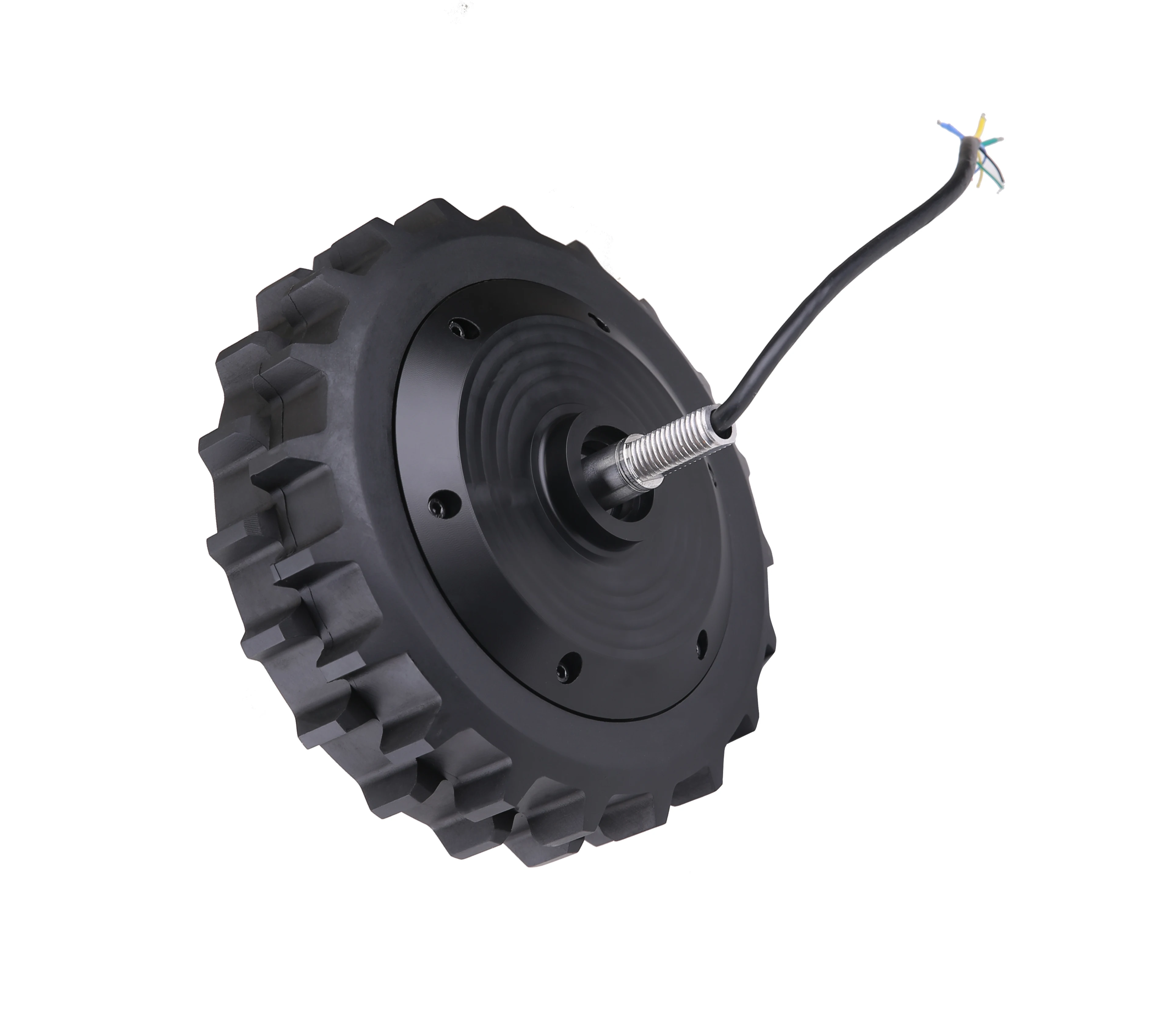 Customized 24 volt brushless DC motor with encoder 50rpm 8 inch hub lawn mower motor