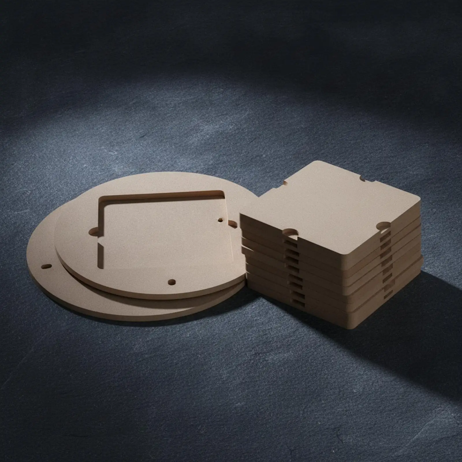 Pottery Clay Drying Board for Wheel Use Pulp Pressed Ceramic Dehydration Tray with Rounded Edges and Finger Holes