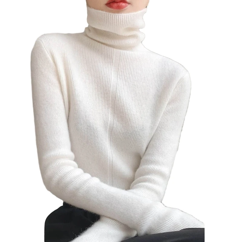 Soft and Comfortable Knitted Sweater with Unique Collar Pullover Tops for Women P8DB