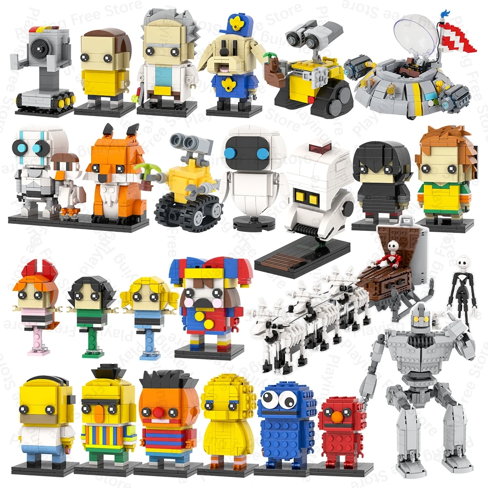 MOOXI MOC أنيمي الكرتون Brickheadz روبوت السفينة متوافق أرقام ألعاب مكعبات البناء للأطفال الكبار الأصدقاء هدية لتقوم بها بنفسك الطوب