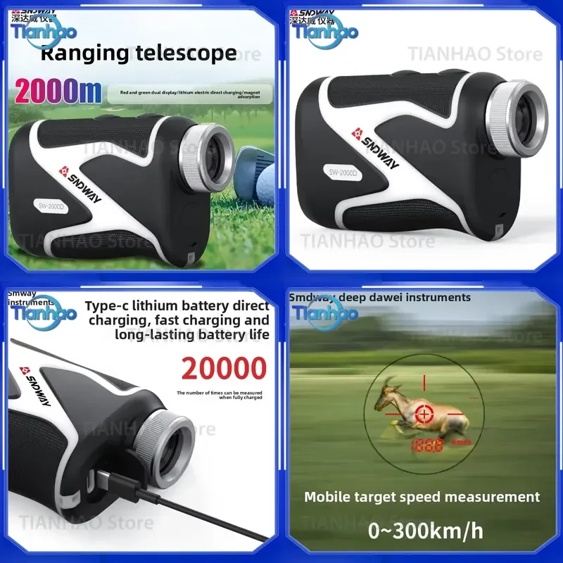 for SNDWAY 1500m Hunting Rangefinder Long Range Laser Distance Meter Rechargeable Battery for Archery Golf Outdoor Tool