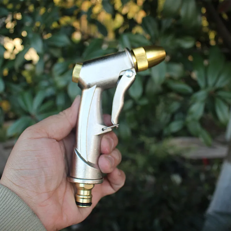 Heavy-Duty Metal Garden Hose Nozzle Adjustable Water Gun High-Pressure Gun for Watering, Car Wash, Yard Cleaning, Pet Bathing