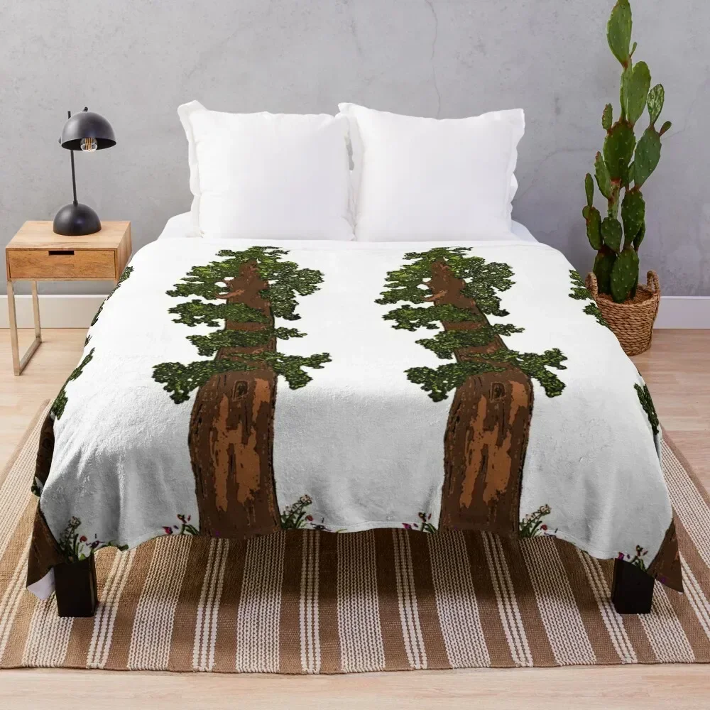 Giant Sequoia Tree Throw Blanket christmas decoration Decorative Sofas Retros Plush Blankets