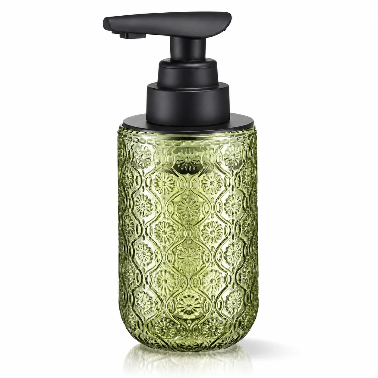 Dispenser Automatico di Sapone Senza Contatto con Bottiglia in Vetro, Ricaricabile USB Type-C, Pompa con Sensore, 3 Livelli Regolabili per Bagno e Cuc