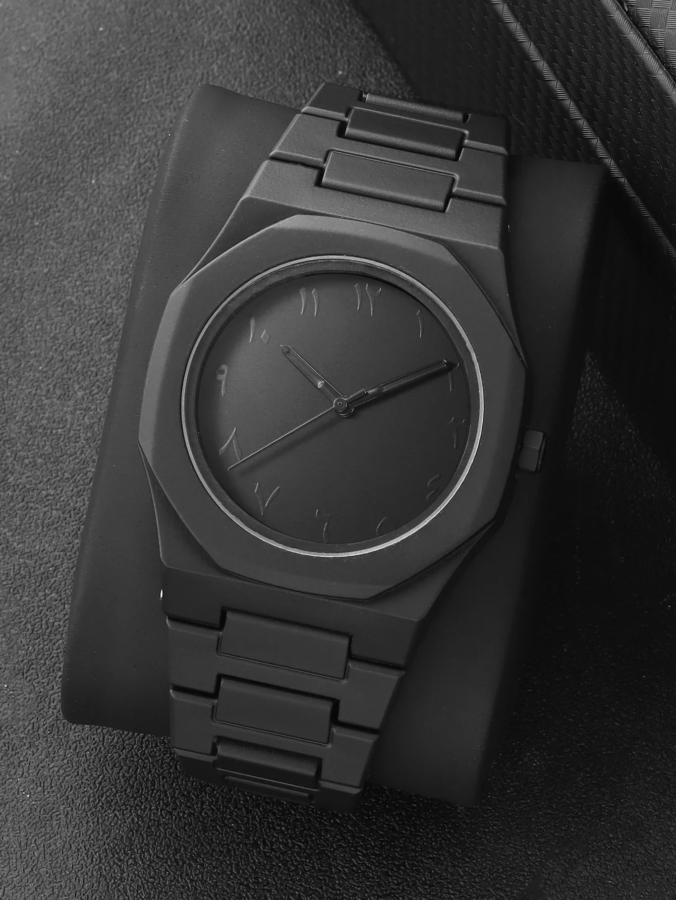 Punk Cross Pendant Matching Bracelet Ring Watch Set for Guys