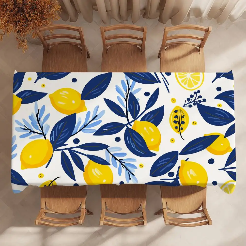 Lemon Fruit Pattern Table Cloth Party Decor Dining Room Home Kitchen Patios Waterproof Stain-Proof Table Cloth