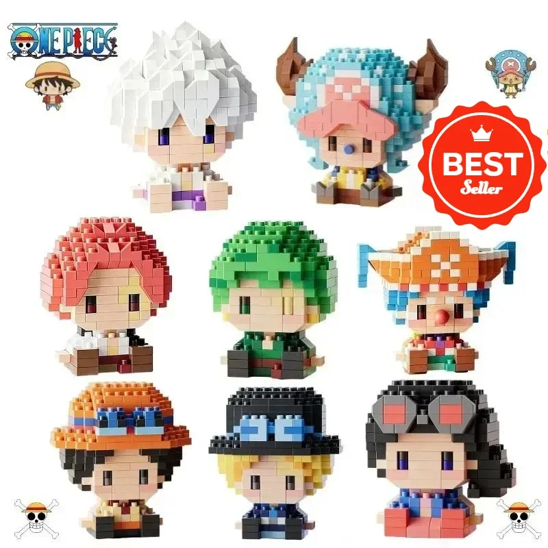 Nuevo ONE PIECE y Dios del Sol Nika Luffy, Bloques de Construcción de Micro Acción, Chopper, Ace, Buggy, Modelo de Anime 3D, Ladrillos de Miniatura para Ensamblar, Figuras de Juguete para Regalo